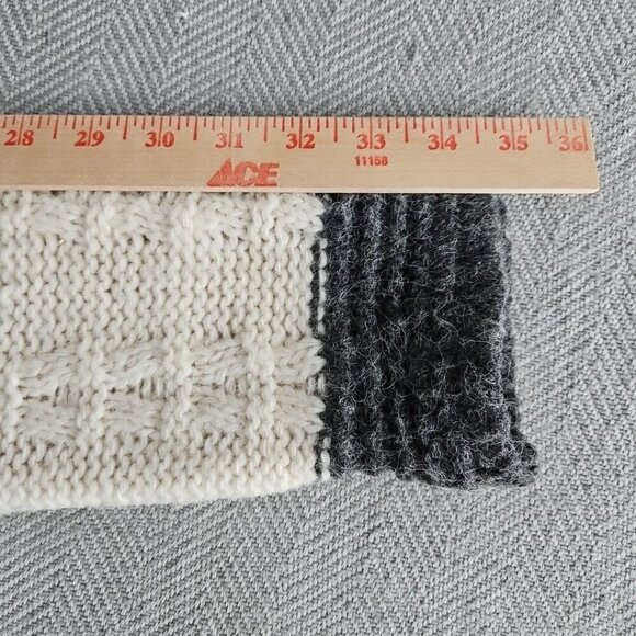 Zara Man Cable Knit Sweater Men's Large Crewneck Striped Wool Alpaca Blend - Picture 9 of 16